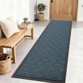 OLANLY Front Door Mat Outside Entrance 71x23, Absorbent, Heavy Duty Sturdy Natural Rubber Doormat Indoor Outdoor, Non-Slip, Stain and Fade Resistant, Low Profile Floor Mat for Entryway, Lake Blue