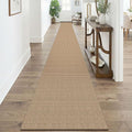 KOZYFLY Boho 2x20 Runners Rugs for Hallway, Extra Long Washable Runner Rug, Woven Non Slip Kitchen Runner, Cotton Entryway Rug, Floor Carpet for Entry, Aisle, Hall, Orange Beige/Tan/Brown