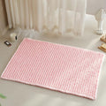 TYUU Light Peachy Pink Bathroom Rugs, Waffle Bath Mat Non Slip Washable Quick Dry Cute Bath Mat Boho Farmhouse Bathroom Decor, 36"x24" Light Peachy Pink
