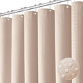 Dynamene Extra Wide Shower Curtain - 108 Inch Wide Waffle Weave Weighted Thick Cloth Bathroom Shower Curtain, Neutral Heavy Duty Hotel Bath Curtain Set with 18 Plastic Hooks, 108x72, Rose