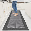 StepRite Kitchen Rugs, Kitchen Mats for Floor, 60"x20" Non-Slip Machine-Washable Kitchen Throw Rug, Absorbent Runner Rugs Office, Sink Standing Desk Mat, Decor Carpet, Grey