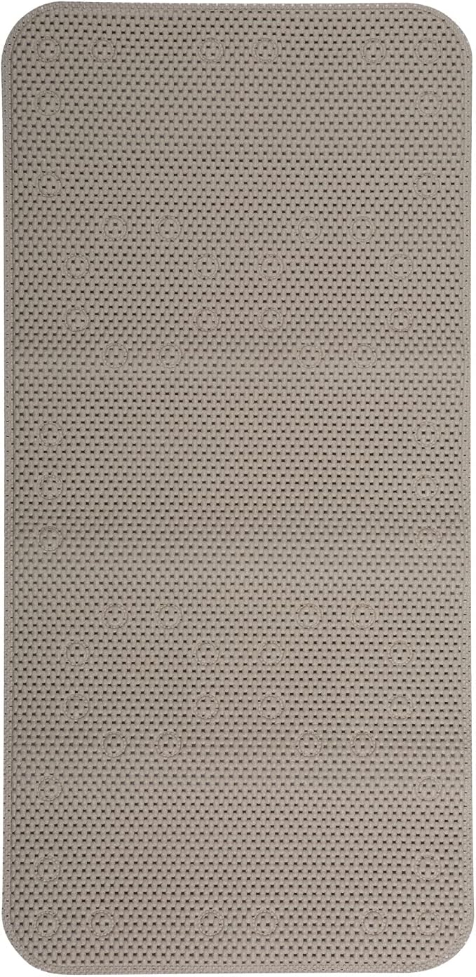 Duck Brand Softex Bath Mat for Tubs, Machine Washable, 17 x 36 Inches, Taupe, Skid Resistant (442097)