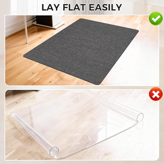 Sycoodeal Chair Mat, 40" x 48" Office Chair Mat for Hardwood and Tile Floor, Heavy Duty Floor Protector for Rolling Chairs, Non-Slip,Computer Mat for Home Office(Dark Coffee)