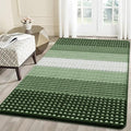 Kitinjoy Indoor Outdoor Door Mat, 59x36 Non-Slip Absorbent Dirt Trapper, Low-Profile Washable Inside Entrance Front Floor Mat, Sturdy Soft Entry Dotted Ombre Doormats for Entryway, Green