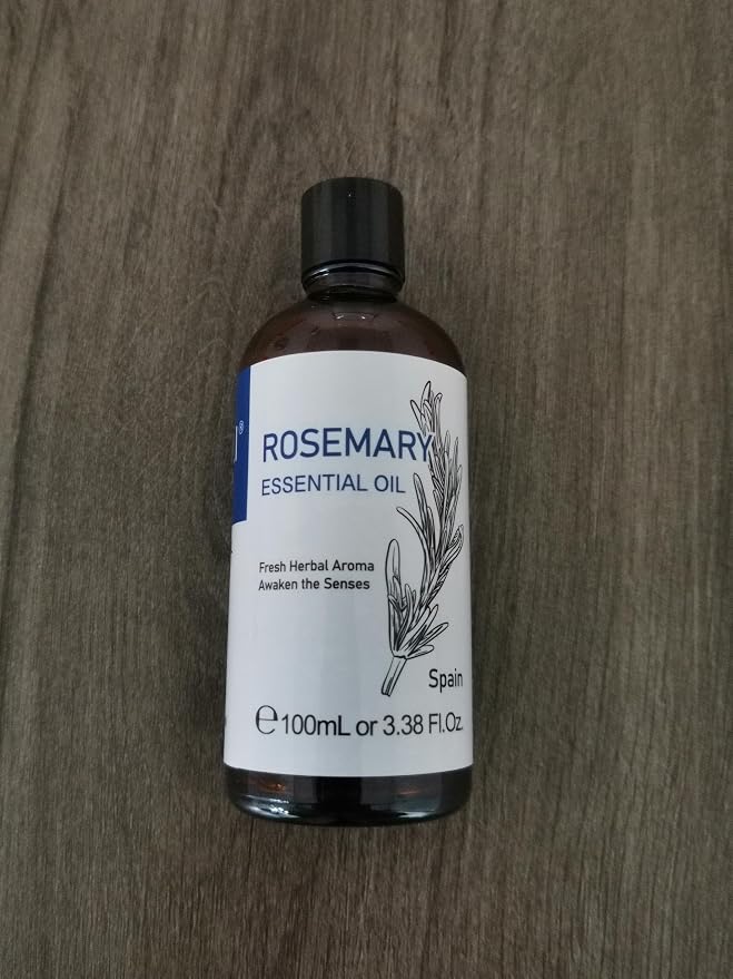 HIQILI Rosemary Essential Oil, 100% Pure & Natural, for Shampoo, Conditioner, Skin & Diffuser - 3.38 Fl Oz