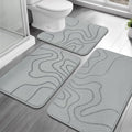 YIHOUSE Memory Foam Bathroom Rugs Sets 3 Piece - Extra Thick Ultra Soft Absorbent Bath Mat Set, Non-Slip Machine Washable Bath Rugs for Bathroom, Tub & Shower, Home Decor Accessories, Grey