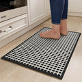 YDKGL Kitchen Mats for Floor, Super Absorbent Kitchen Rugs Non Slip Washable, Rubber Backing Soft Chenille Braided Kitchen Runner Rug Standing Mat Sink Mat, Easy to Clean, Black 17"x30"