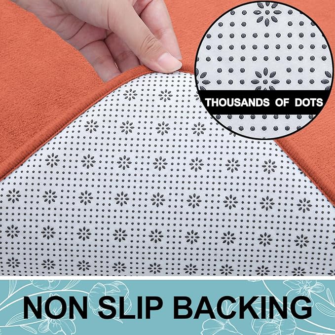 Smiry Memory Foam Bath Mat 36x24, Extra Soft and Absorbent Bathroom Mats, Non Slip Washable Carpet for Floor, Shower and Tub, Coral