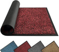 Mibao Front Door Mat Indoor Entrance, 48" x 24", Dirt Trapper Welcome Mat for Outdoor Indoor, Non-Slip Waterproof Doormat, Durable Machine Washable Low Profile Entry Rug for Back Door Outside,Red