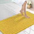 Smiry Bathroom Rugs Mat 44x24, Extra Soft Absorbent Chenille Bath Rugs, Non Slip Rubber Backing Machine Washable Quick Dry Bath Mats for Bathroom Floor, Tub, Shower, Home Decor Accessories, Yellow