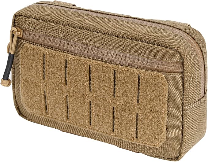Mini Modular Admin Pouch Tactical MOLLE Utility Tool Pouch for Chest Rig Duty Vest Battle Belt Backpack Accessory Small Dangler Bag EDC Gear Carrier IFAK Medical Kit Organizer