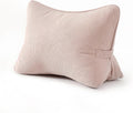 Pat. Pend. Corduroy Back Support Pillow for Sitting, Ideal for Expecting Moms, Low Back Cushion for Bed Sitting, Reading & Relaxing, Ergonomic Triangle Backrest, Washable Cover, Pink
