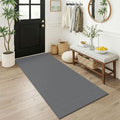 KOZYFLY 3x6 Washable Runner Rug, Non Slip Wide Runners for Hallway, Woven Large Entryway Runners, Braided Floor Carpet Runner for Entry, Kitchen, Bedside, Hall, Grey/Dark Grey