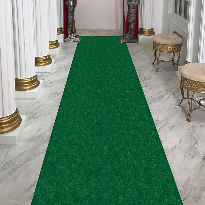 Ottomanson 2' x 37' Hallway Runner Extra Durable Non-Slip Rug Mat for Indoor & Outdoor Use - Ideal for Kitchen, Entryway, Patio & Garage - High-Traffic Carpet, Green