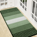 Kitinjoy Indoor Outdoor Door Mat, 47x20 Non-Slip Absorbent Dirt Trapper, Low-Profile Washable Inside Entrance Front Floor Mat, Sturdy Soft Entry Dotted Ombre Doormats for Entryway, Green