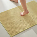 TYUU Bathroom Rugs Non Slip Washable, Super Absorbent Thin Bath Mat Quick Dry Low Pile Bathroom Rug, Yellow 24"x47"