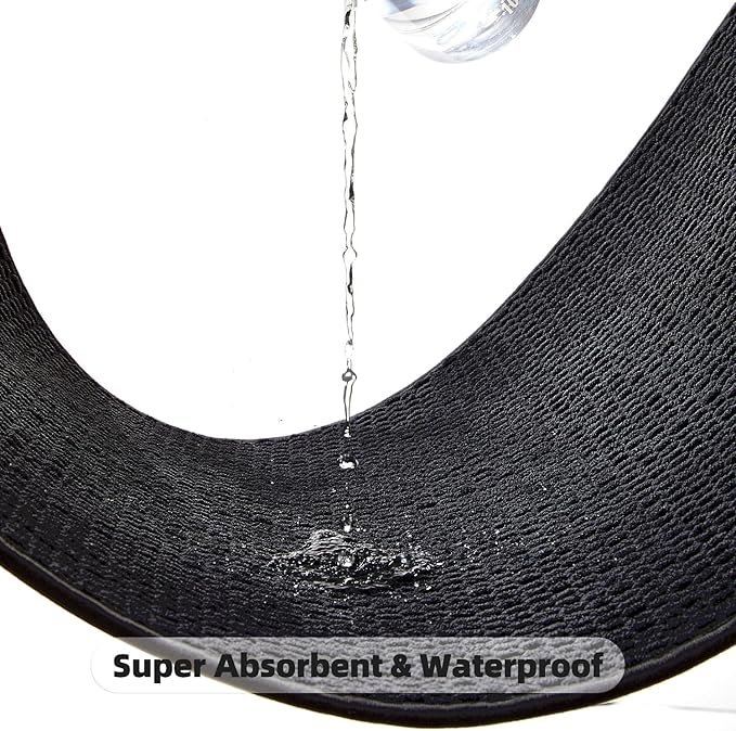 TYUU Black Bathroom Runner Rug, Long Bath Mat Washable Thin Quick Dry Low Pile Bathroom Runner Rugs 24 x 60 Non Slip, Black 24''x60''