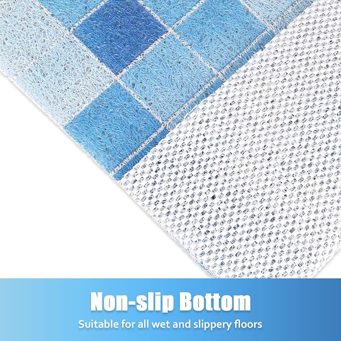 Shower Mat Non-Slip, Soft Comfort Bath Mat with Drainage Holes, PVC Loofah Massage Bathmat for Shower,Tub,Bathroom,Wet Areas, Quick Drying