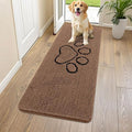 Smiry Dog Door Mat for Muddy Paws, Absorbent Dirt Trapper Non Slip Quick Dry Washable Chenille Mat for Mud Dogs, Entry Rug for Indoor and Outdoor (59x24 Inches, Coffee and Black)