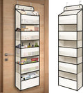TYMENSH White Over Door Organizer with 5 Large Clear Pockets and 6 Side Mesh Pockets, Anti-Tilt Hanging Door Storage for Nursery, Bathroom, Closet, Bedroom, Dorm, Toys