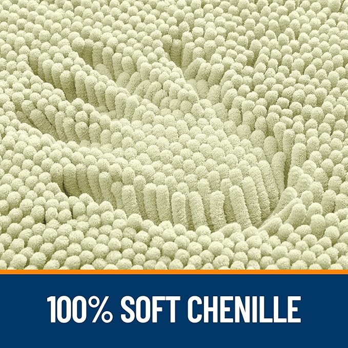 OLANLY Large Bathroom Rugs 59x35, Extra Soft Absorbent Chenille Bath Rugs, Rubber Backing Quick Dry, Machine Washable Bath Mats for Bathroom Floor, Tub and Shower, Home Decor Accessories, Vanilla