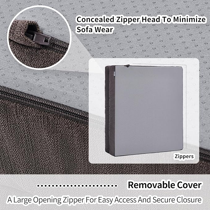 Recliner Cushions for Elderly, 20x20x5 Inch Thick Chair Cushion Patent Design Soft Tufted Dual Layer Booster Seat Cushions for Seniors Recliner Risers Taupe 1P