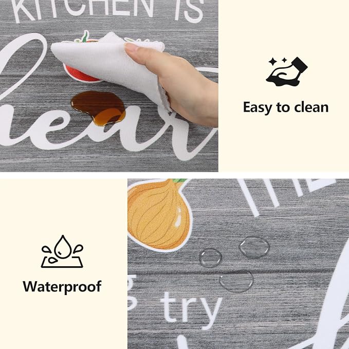 Yamaziot Anti Fatigue Kitchen Rug Set of 3, Non-Slip Waterproof Farmhouse Cushioned Comfort Standing Floor Mat for Kitchen, Office, Sink, Laundry
