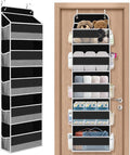 SpaceHacks 1 Pack Over The Door Organizer, Hanging Storage Organizer with Clear Window, 40lb Ultra Sturdy Large Capacity Room Organizer for Pantry Laundry Bathroom Nursery Closet (Black)