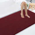 Smiry Luxury Chenille Bathroom Rugs 50x30, Extra Soft and Absorbent Shaggy Bath Mat, Machine Washable, Non-Slip Plush Carpet Runner for Tub, Shower, and Floor, Home Decor Accessories, Burgundy