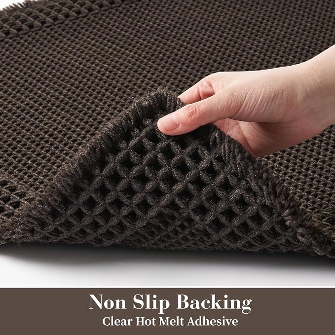 RESARE Waffle Bathroom Runner Rugs, Super Absorbent Bath Mat Non Slip Washable Quick Dry, Upgraded Ultra Soft Boho Bath Rugs with Tassels, Farmhouse Home Decor Accessories, 2'x4'(24"x48") Chocolate