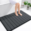 OLANLY Memory Foam Bath Mat 44x32, Super Soft Absorbent Bathroom Rugs, Quick Dry, Machine Washable Shower Floor Rugs, Bathmat Carpet, Bathroom Home Decor Accessories, Dark Gray