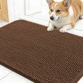 OLANLY Dog Door Mat for Muddy Paws 30x17, Absorbs Moisture and Dirt, Absorbent Non-Slip Washable Doormat, Quick Dry Chenille Mud Mat for Dogs, Entry Indoor Entryway Carpet for Inside Floor, Mocha