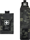 Mini IFAK Pouch, Compact Empty First Aid Organizer with Elastic Loops and Pull Tab, Portable EDC Micro Trauma Pouch for Pocket Backpack and Outdoor Carry