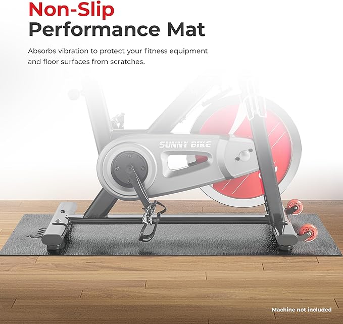 Sunny Health & Fitness Equipment Mat – Multiple Size Options – Non-Slip Floor Protection Pad for Treadmill, Bike, Elliptical, Yoga or Standing Desk and other Exercise Equipment