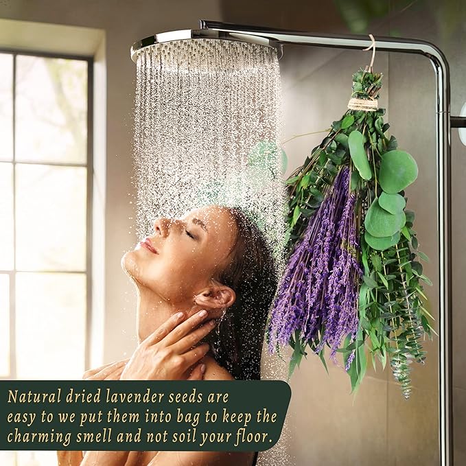 5 Kinds Eucalyptus & Lavender Flowers Bundles for Shower, 17'' Real Plants Leaves, Shower Wedding Home Decor, Shower Eucalyptus Haning Plants, Witchy Decor Aesthetic (75pcs)