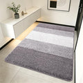 Kitinjoy Indoor Outdoor Door Mat, 70x35 Non-Slip Absorbent Dirt Trapper, Low-Profile Washable Inside Entrance Front Floor Mat, Sturdy Soft Entry Doormats for Entryway, Light Grey