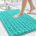 Smiry Bathroom Rugs Mat 24x16, Extra Soft Absorbent Chenille Bath Rugs, Non Slip Rubber Backing Machine Washable Quick Dry Bath Mats for Bathroom Floor, Tub, Shower, Home Decor Accessories, Turquoise