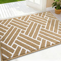 OLANLY Indoor Door Mat, 32x20 Inch, Dirt Resistant and Absorbent, Non-Slip Rubber Backing Floor Mats, Easy Clean Low-Profile Doormat for Entryway, Front Door, and Inside Entrance, Beige