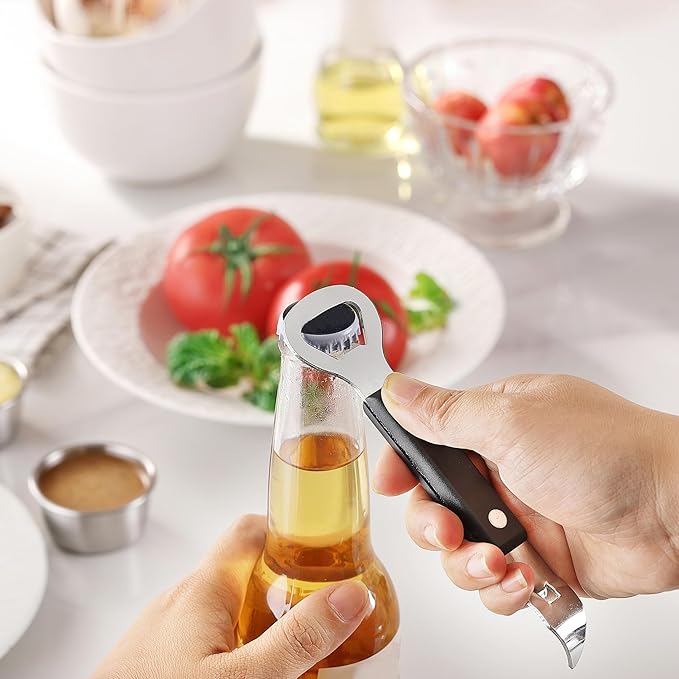 2PCS Bottle Opener, JINLIFA Stainless Steel Manual Can Punch Bottle Cap Beer Bottle Openers, Dishwasher Safe