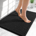 OLANLY Thick Small Bathroom Rugs 24x16, Extra Soft Absorbent Chenille Bath Rugs, Rubber Backing, Machine Wash Dry, Bath Mats for Bathroom Floor, Tub and Shower, Home Decor Accessories, Black
