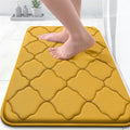 OLANLY Memory Foam Bath Mat Rug 24x16, Ultra Soft and Absorbent Bathroom Rugs, Non-Slip, Comfortable, Machine Washable Bath Carpet for Bathroom Floor, Tub, Shower and Home Decor Accessories, Yellow