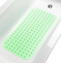 Large Non-Slip Bathtub & Shower Mat 31 inch x16 inch (Smooth/Non-Textured Tubs Only) Safe, Clean, Machine-Washable, Superior Grip&Drainage, Vinyl, Transparent Light Green, Medium