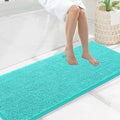 Smiry Luxury Chenille Bathroom Rugs 59x20, Extra Soft and Absorbent Shaggy Bath Mat, Machine Washable, Non-Slip Plush Carpet Runner for Tub, Shower, and Floor, Home Decor Accessories, Turquoise