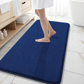 OLANLY Thick Memory Foam Bathroom Runner Rugs 47x20, Extra Soft Absorbent Long Bath Rug, Quick Dry Bath Mats, Non-Slip, Machine Washable Mat for Bathroom, Tub and Shower, Home Decor Accessories, Navy