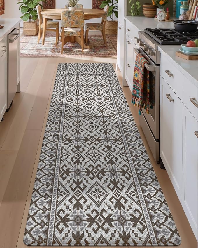 LUMI Anti Fatigue Kitchen Cushioned Mat for Floor, Padded Waterproof Runner for Standing, Stain Resistant Comfort Rugs for Home, Sink, Laundry, 24x59