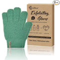 Evridwear Exfoliating Recycled Yarn Eco-Friendly Bath Gloves for Shower, Spa, Massage and Body Scrubs, Dead Skin Cell Remover, Ingrown Hair, Scratching, Gloves with Hanging Loop (1 Pair Heavy Glove)