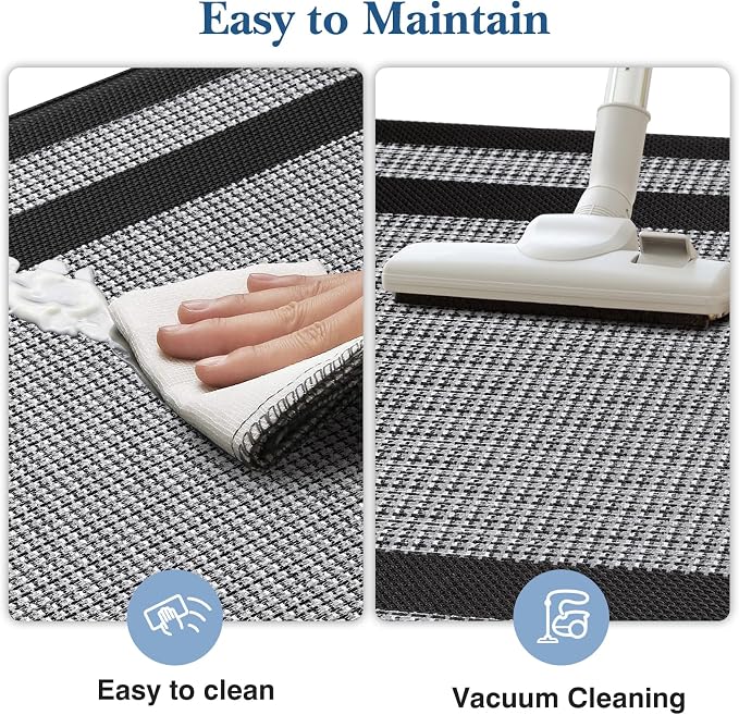 LuxStep Kitchen Mats [2 PCS] Cushioned Kitchen Rugs Anti-Fatigue Floor Comfort Mat,Non-Slip Standing Desk Mat,Waterproof Kitchen Rug Set for Kitchen,Floor,Office,Classic Black