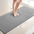 LuxStep Shower Mat Bathtub Mat,24x32 inch, Non-Slip Bath Mat with Drain, Quick Drying PVC Loofah Bathmat for Tub,Shower,Bathroom (Phthalate Free,Grey)
