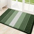 Kitinjoy Indoor Outdoor Door Mat, 32x20 Non-Slip Absorbent Dirt Trapper, Low-Profile Washable Inside Entrance Front Floor Mat, Sturdy Soft Entry Dotted Ombre Doormats for Entryway, Green