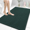 OLANLY Bathroom Rug Mat 40x32, Thick Soft and Absorbent Chenille Bath Mat, Non-Slip Rubber Backing, Machine Washable Quick Dry Bath Rugs for Tub Shower Floor, Home Decor Accessories, Blackish Green